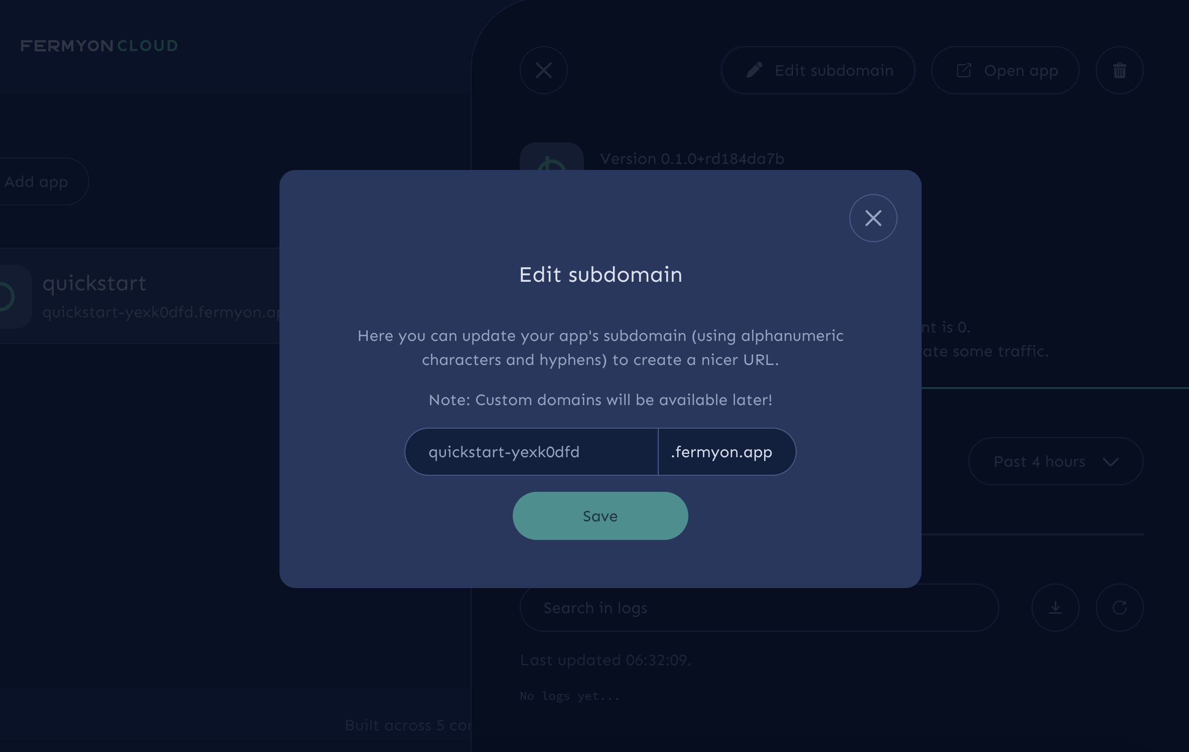 Custom subdomain panel with original subdomain